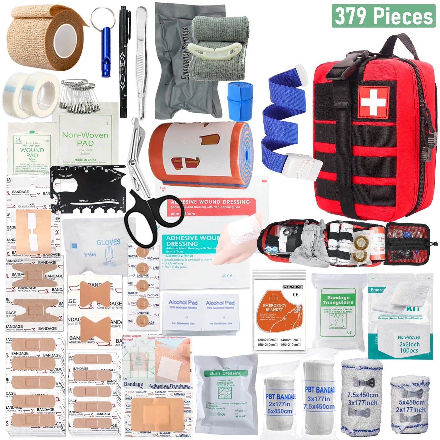 StayReady™ 379-Piece Emergency First Aid Kit – Portable Survival Bag for Home & Outdoor Use