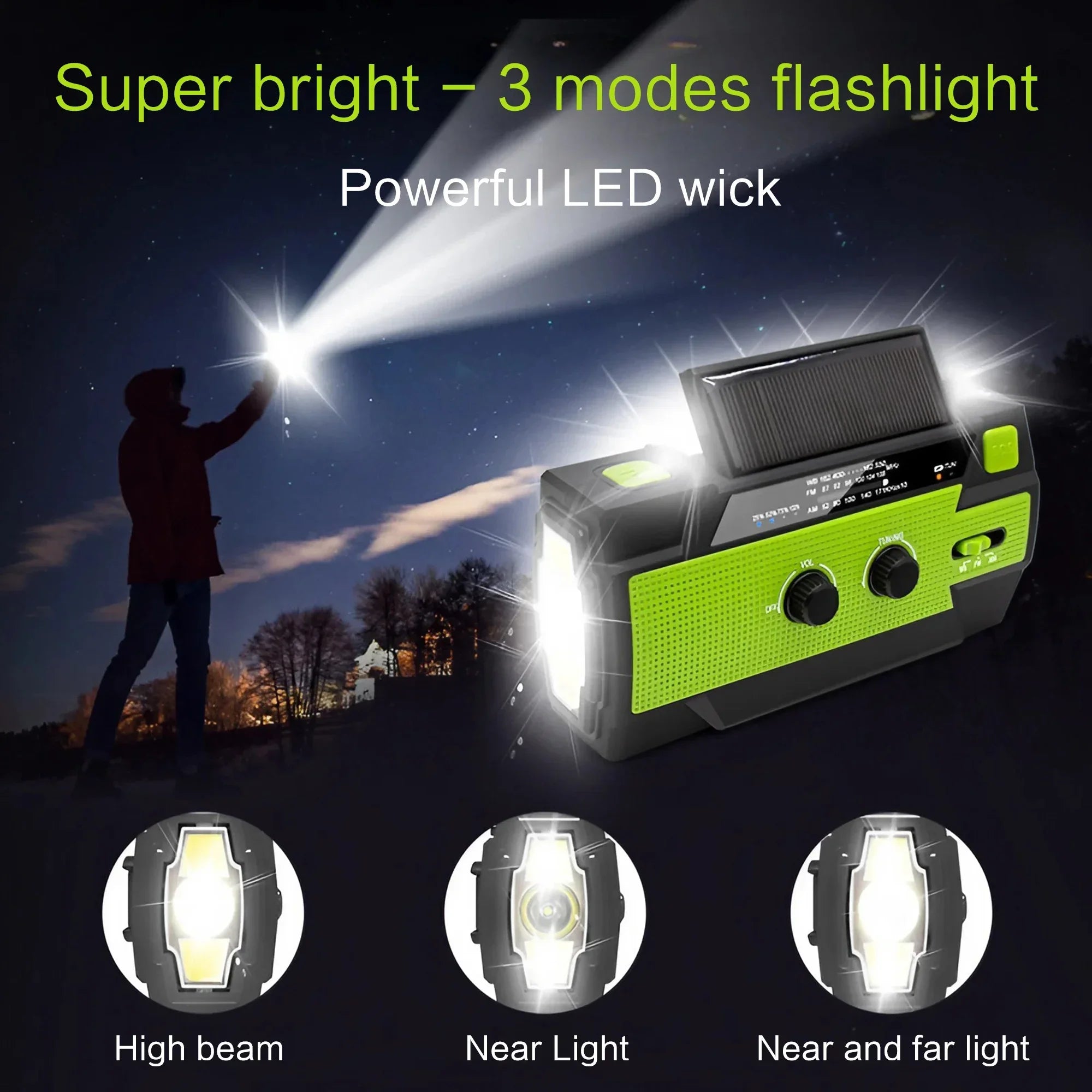 StayReady™ Solar Rechargeable Emergency Lantern with Radio & Flashlight