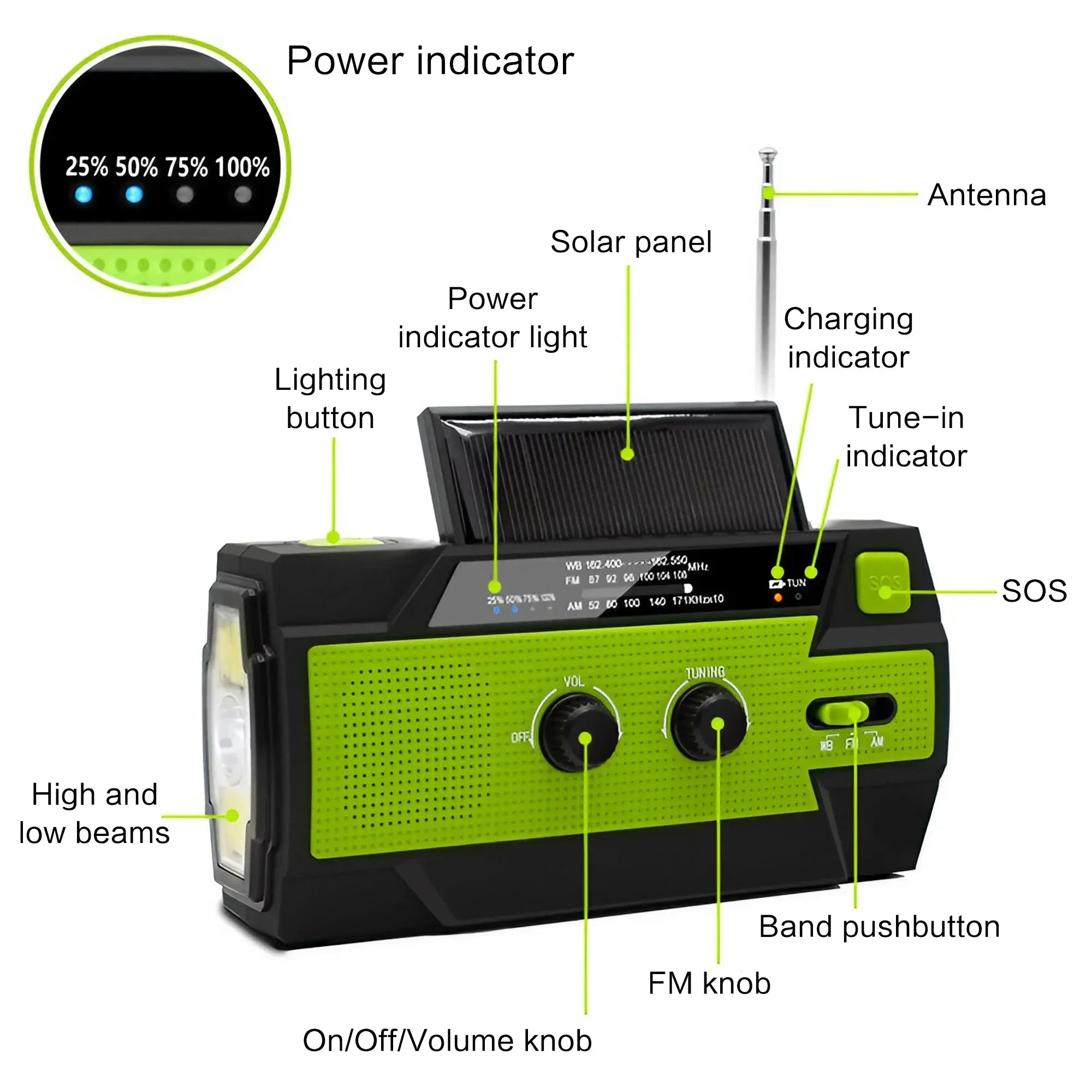 StayReady™ Solar Rechargeable Emergency Lantern with Radio & Flashlight
