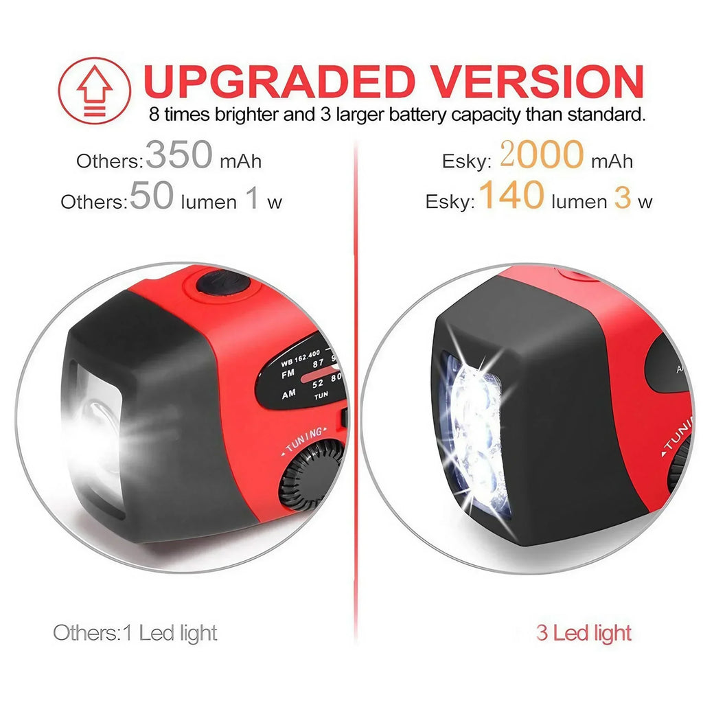 StayReady™ Solar Rechargeable Emergency Lantern with Radio & Flashlight